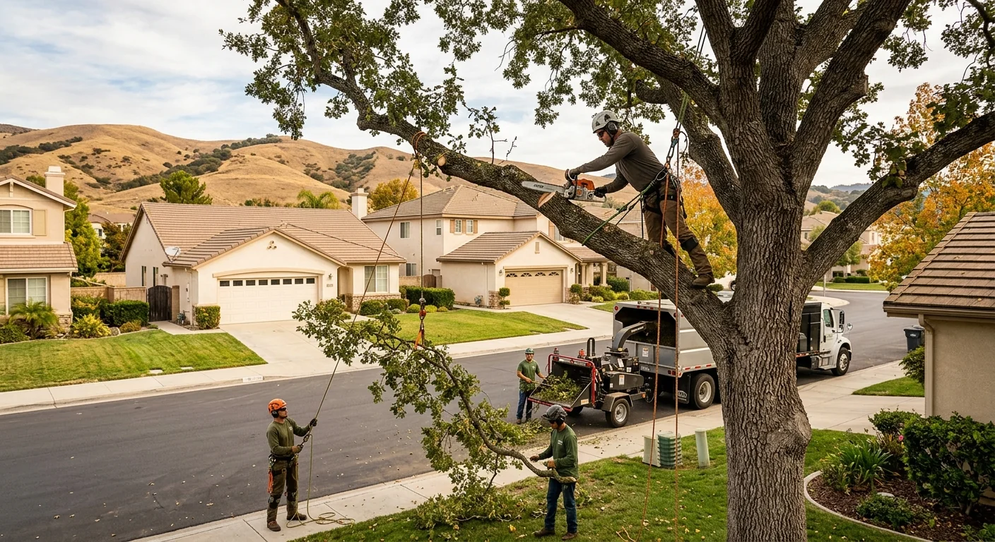 Tracked stump grinder finishing a level backyard stump removal in Moorpark