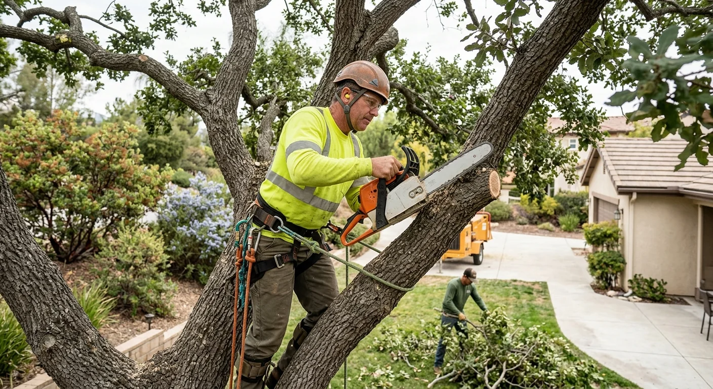 Tree crew coordinating a scheduled property visit in Moorpark neighborhood