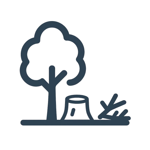 Clearing trees and undergrowth to prepare a vacant lot for use